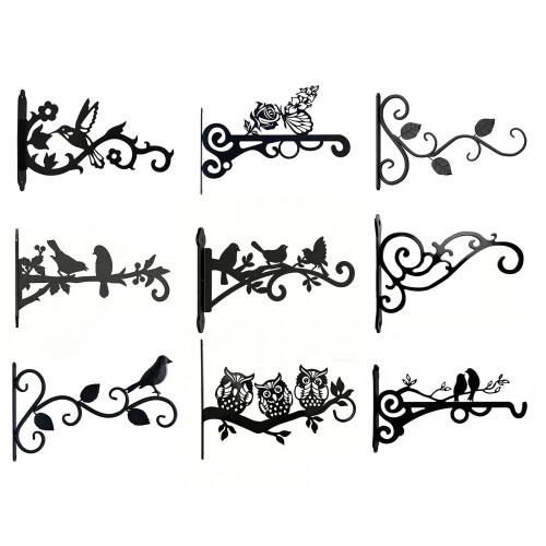 Elegant Bird Pattern Metal Hook For Hanging Plant-single bird 1