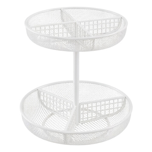 Sturdy Steel Multiple Tiered Fruit Stand Ideal for Home-White