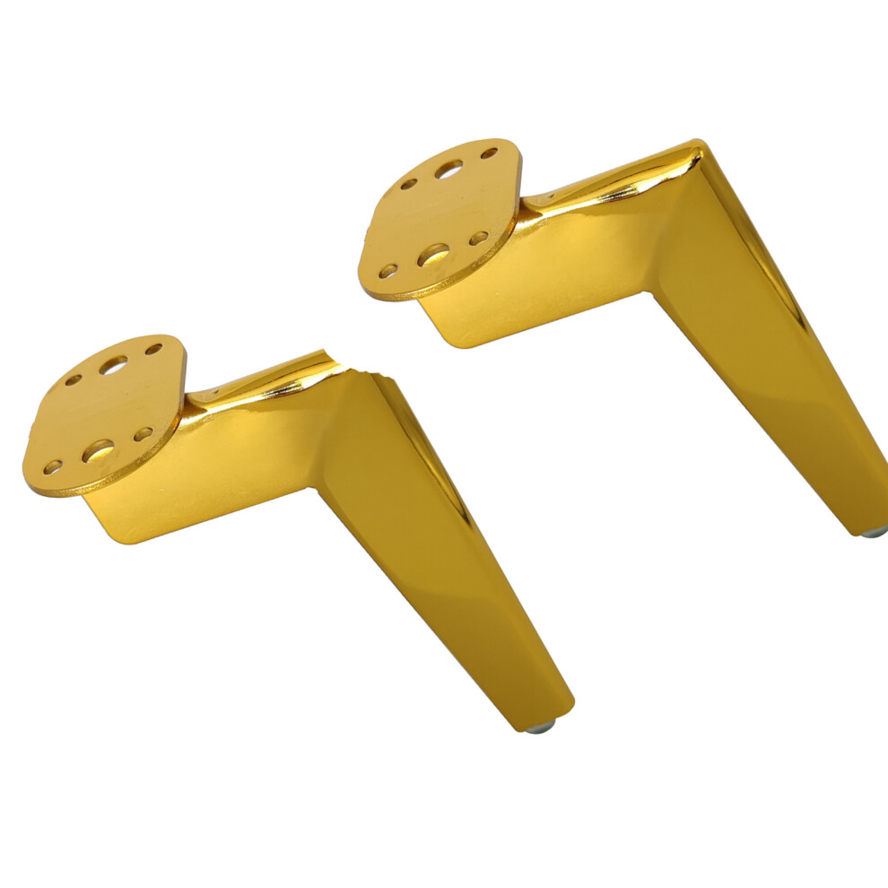 "7" Shaped Iron Sofa Leg Support Feet For Furniture-Gold 12Cm 7627001434776