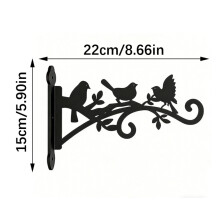Versatile Metal Wall Hook Support For Potted Plant-Black stand