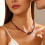Magnifique collier de perles marron à double rangée combinant 4