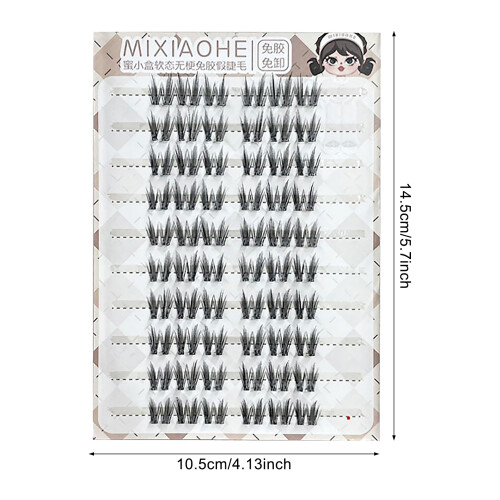 (01) Glue-free Wispy Lashes 9-13mm Black for Cosplay 1