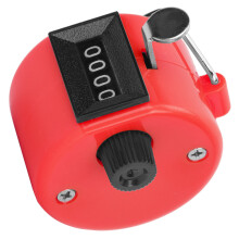 4-Digit Hand Tally Counter with Hook, ABS Plastic, 46x32mm, Multiple Colors