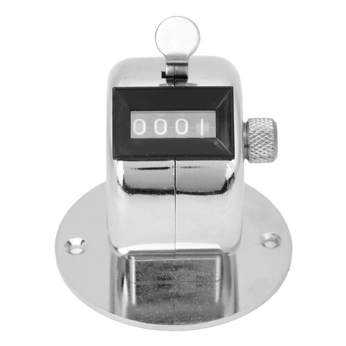 4-stelliger Silber-Aluminium-Zählgerät mit Basis, 0-9999 1