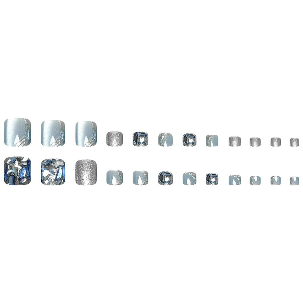 Zhouq-Outdoors 24Pcs Reusable Cat Eye Press-On Nails