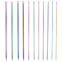 11Pièces Aiguilles À Tricoter Aluminium Colorées Pour Débutants