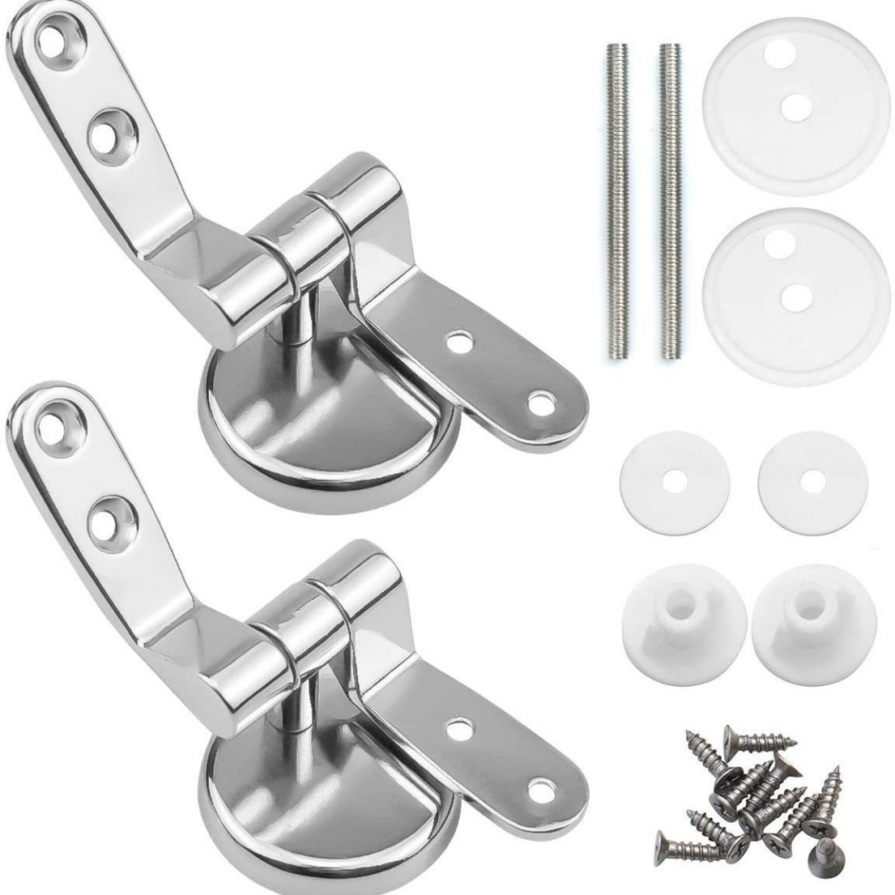 Toilet Seat Hinges - 2 Pieces Zinc Alloy Replacement Toilet Seat Hinges With Screws For Automatic Closing Toilet Lids 6485316800812