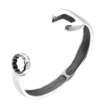 Men's Silver Mechanic Spanner Tool Wrenches Bangle 316L Stainless Steel Bracelet