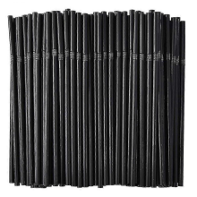500pcs Black Flexible Plastic Party Drinking Straws