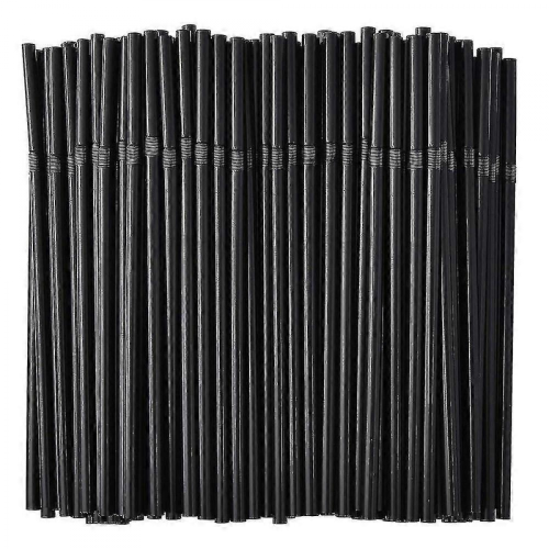 500pcs Black Flexible Plastic Party Drinking Straws