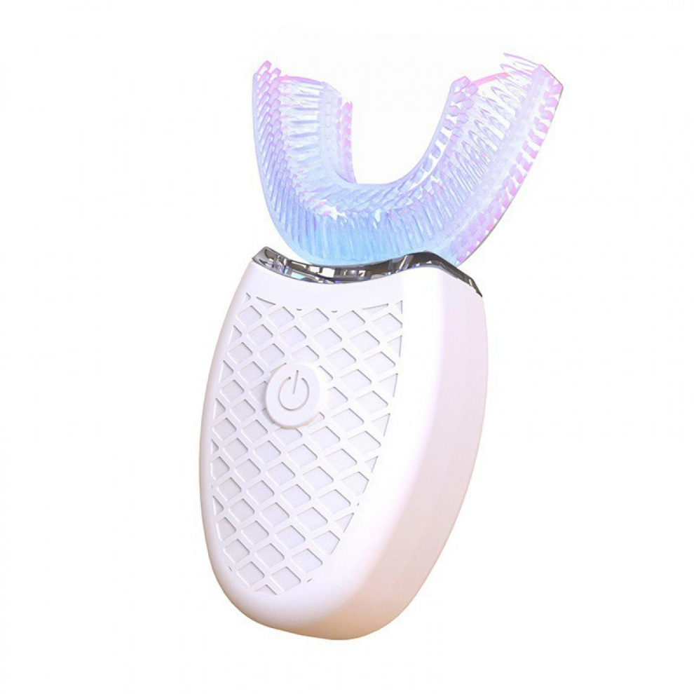 U-Shaped Adult Toothbrush,Electric Sonic Toothbrush (White)