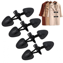 Faux Leather Resin Toggle Buttons 4 Pairs for Coats, Sweaters, Belts, Jackets, Hats, DIY Clothing Projects