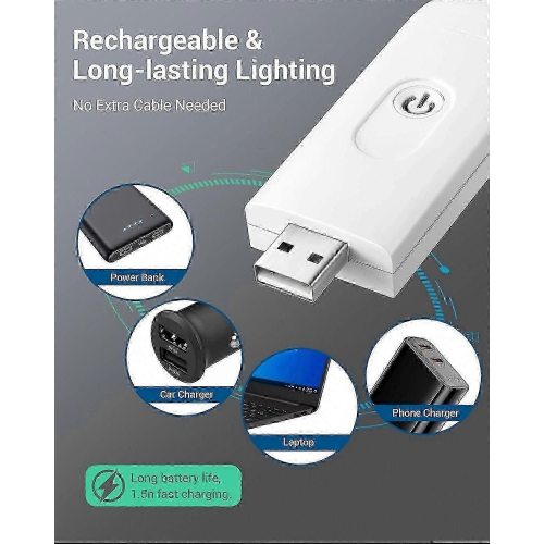 Επαναφορτιζόμενο φωτιστικό βιβλίου USB, ρυθμιζόμενο ζεστό λευκό φως ανάγνωσ 2