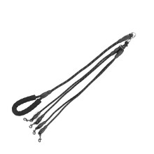 Pet Dog Rope Leash 4-Head Wear-Resistant & Suitable for Outdoor Walking Black