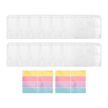 Bolsos para Fichário A6 12 Unidades Sem Envelopes com Zíper para Orçamento, Envelopes para Fichários Sem Zíper de 6 Furos para Fichário A6 de 6
