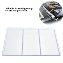 10Pcs Universal 9-Holes Stamp Album Pages 218x280mm Transparent/Black
