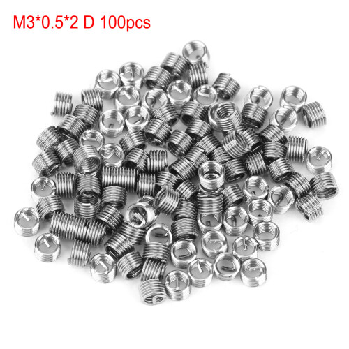 100pcs M3 SS304 Coiled Wire Helical Thread Inserts M3*0.5*2 D for Repair 1