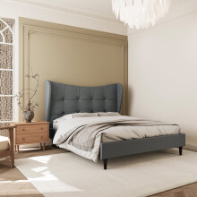 Verona 5ft Kingsize Bed - Grey Fabric