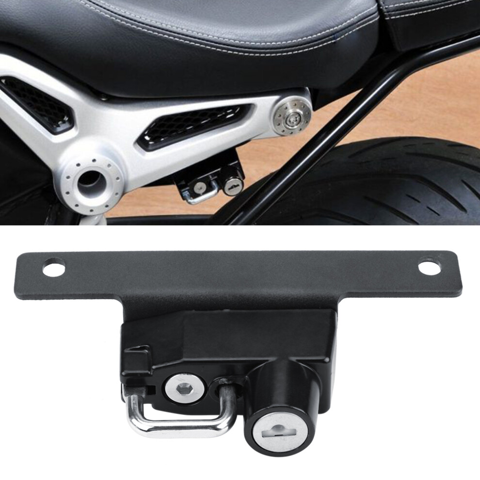 Motorcycle Helmet Lock Mount For Bmw R Nine T 2014-2016, Aluminum Black 7901392769489