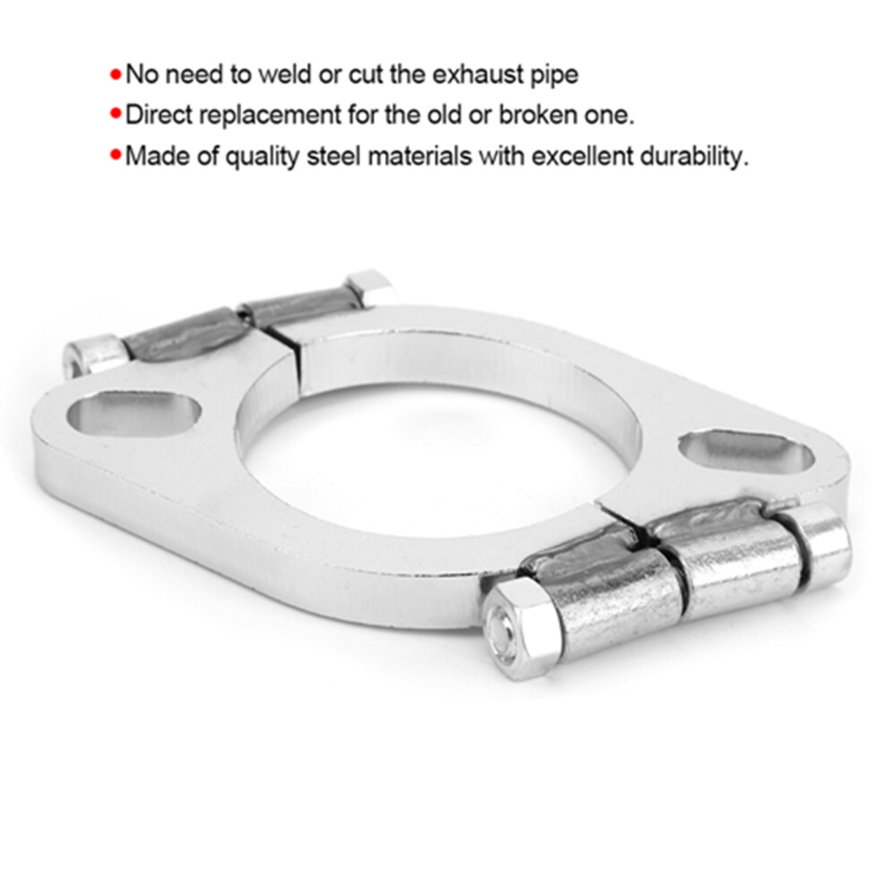 Steel Exhaust Flange 2.5In Flat Oval Split Repair Accessory 4371392551293