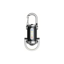 Mini waterproof keychain flashlight, 1200 lm super bright, compact and portable with phone charging function (black)