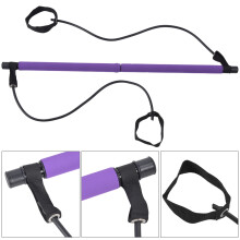 Multi-Functional Purple Pilates Bar Stick with Resistance Elastic Bands, 94cm