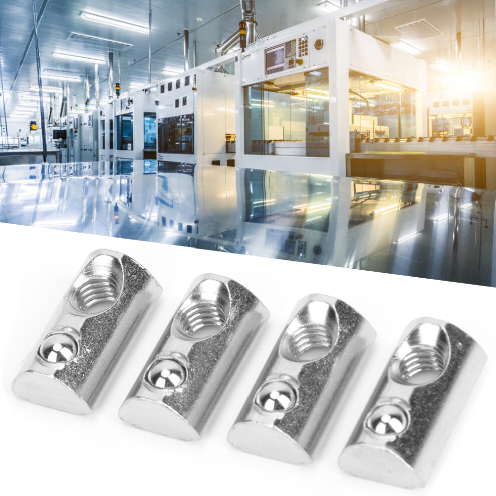 50Pcs M8 Nickel-Plated Carbon Steel Round T Slot Spring Nut Connection Fittings 3211392552047