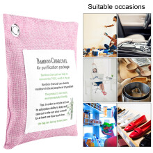 Active Charcoal Air Purifying Bag Bamboo Car Deodorizer 8 Colours Pink 300g