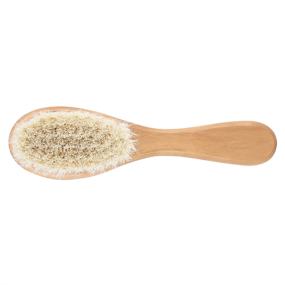Soft Goat Hair Baby Comb for Infants Wooden Handle Head Grooming Tool