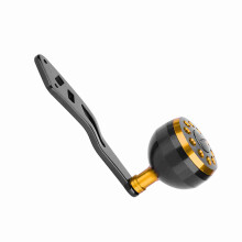 CNC Fishing Reel Handle Knob Black+Gold 109mm Replacement Parts