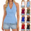 Womens Spring Tie Wrap Sleeveless Ruched V Neck Fitted-White M 6