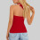 Womens Spring Tie Wrap Sleeveless Ruched V Neck Fitted-Blue S 4