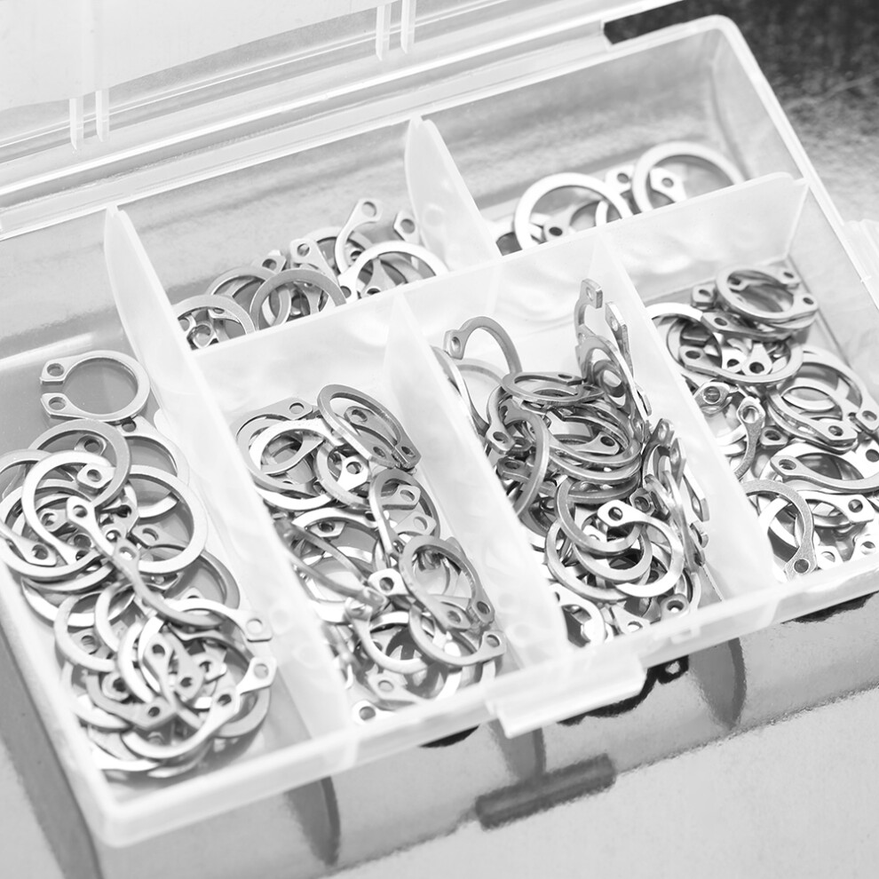 120Pcs Stainless Steel Retaining Ring Circlip Kit 9Mm To 14Mm With Case 9371392555661