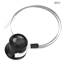 2pcs Steel & Plastic Watch Repair Eye Loupe Magnifier, Clamping Ring