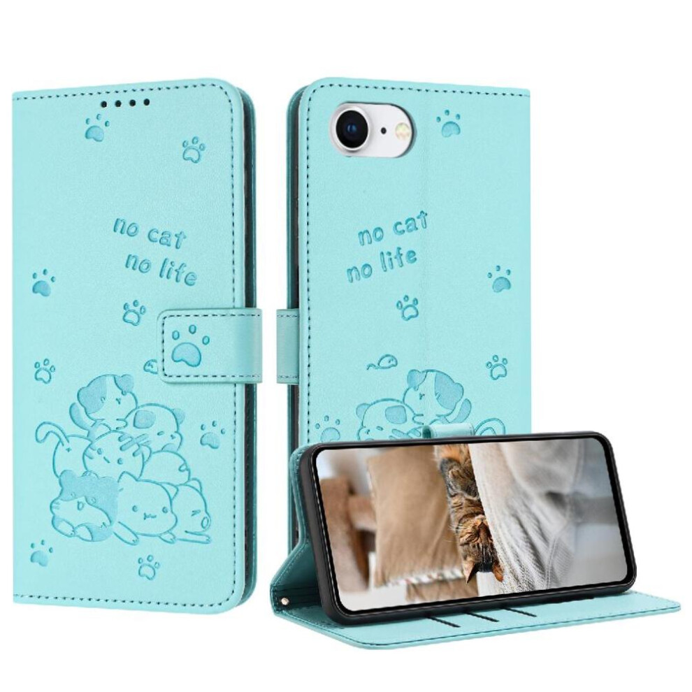 () Flip Case For Iphone 17E Leather Wallet Cute Cat Card Holder Kickstand Pu Leather 764563242832