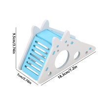 Wooden Hamster Cage with Rest Nest & Climbing Stairs Play & Exercise Toy Blue