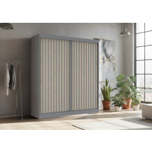 FH Wales 180cm Grey Modern Sliding Door Wardrobe