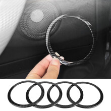 4Pcs Carbon Fiber Style Car Door Speaker Ring Trim for BMW 3 Series F30 F34