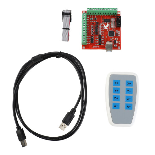 USB 100KHz 4-Axis CNC Motion Controller Card + Jog Handle 2