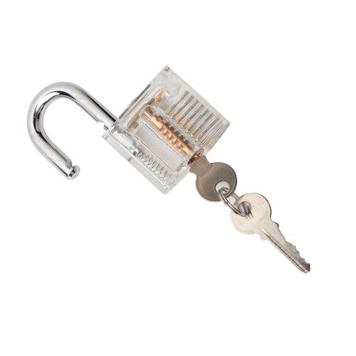 Transparent Padlock Set with Pick Tool, 7.9x2.3x5 cm, Multiple Colors 2