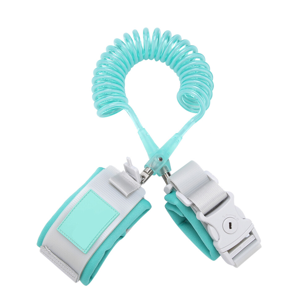 2M Child Safety Wrist Leash With Lock, Adjustable Toddler Harness Green