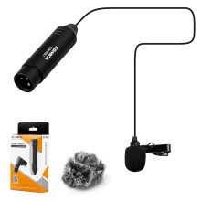CVM-V02O Omnidirectional Lavalier Mic with XLR, 1.8M Cable for Camcorders