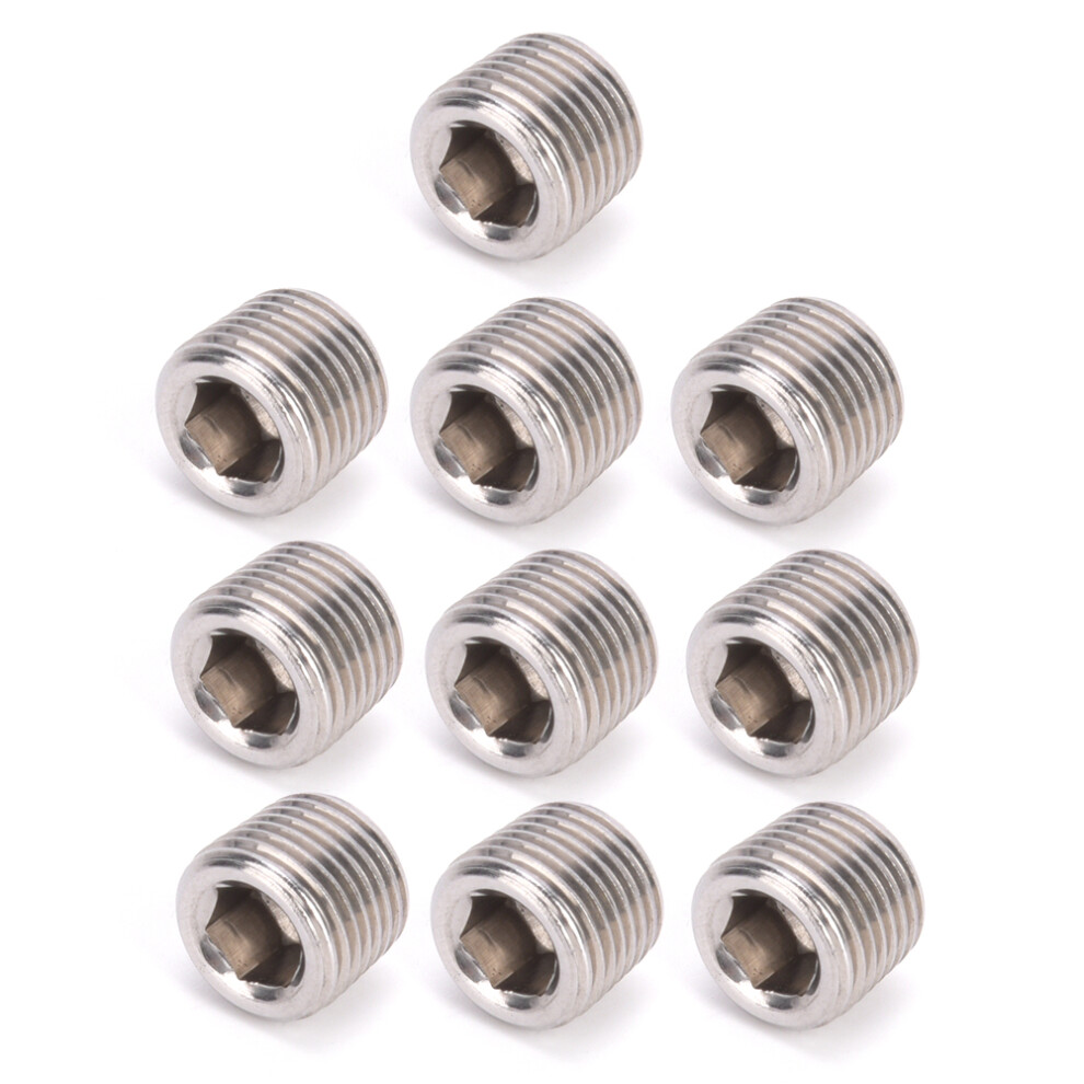 304 Stainless Steel Pipe Plug 3/8In Bspp Male Thread Hex Head Fitting 10Pcs 8351392564161