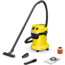 Kärcher wet and dry vacuum cleaner WD 3 P, power: 1000 W, container: 17 l, suction hose: 2 m, cartridge filter, fleece filter bag