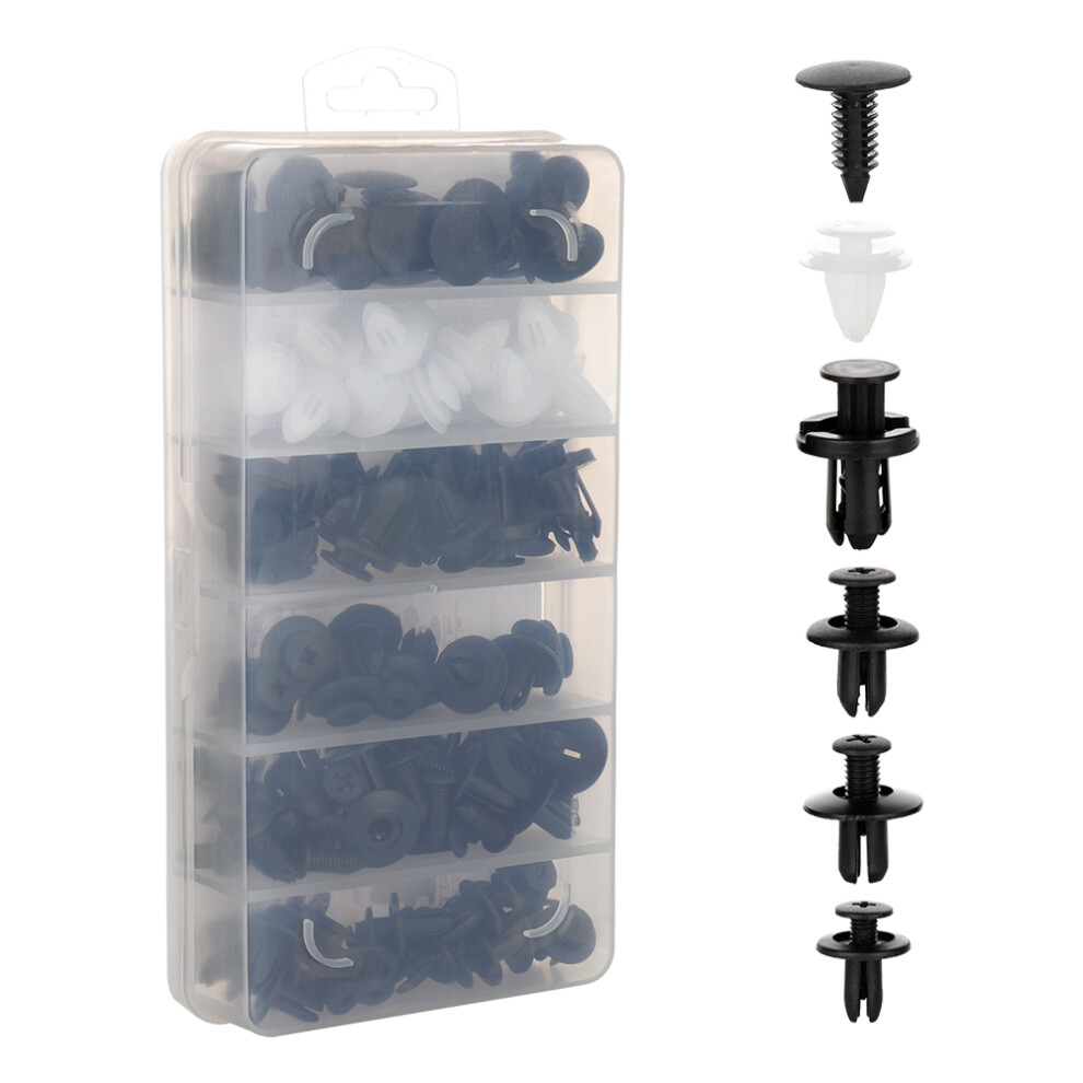 100Pcs Durable Nylon Car Retainer Clips Push Type Box Pack 4651392566122