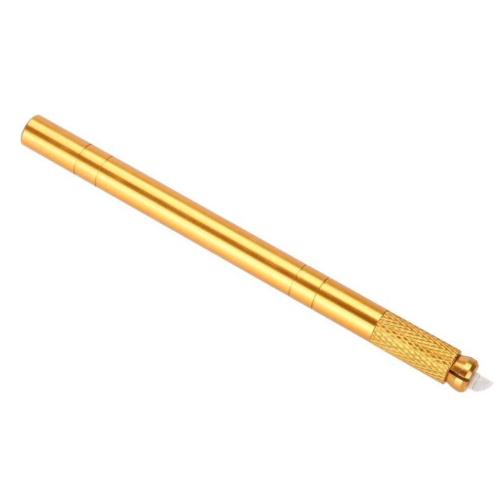 Gold Eyebrow Tattoo Pen - Manual Microblading Tool For Beginners, 11.5Cm