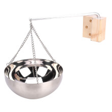 20cm Stainless Steel Aromatherapy Sauna Bowl with Wood Holder
