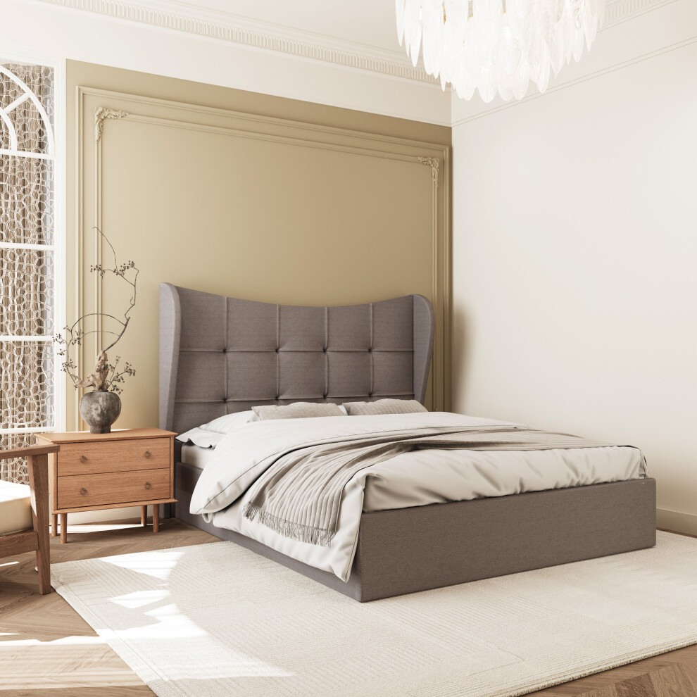 Seconique Verona 5Ft Ottoman Bed - Brown Fabric