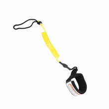 Gelbe 5 ft gewickelte Paddleboard Surf-Leash mit verstellbarem Knöchelriemen