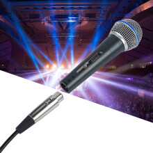 Dynamic 140dB SPL 6.5mm Jack KTV Microphone 3m Wired High Sensitivity